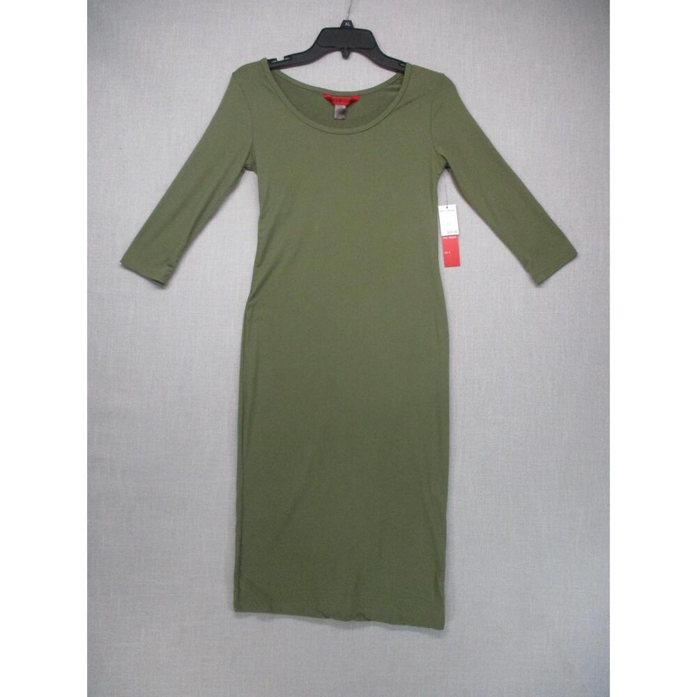 HOT KISS Green Modern Chic‎ Stretchy Midi Dress Womens Size M